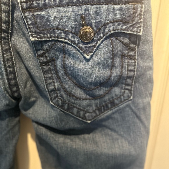 True Religion Ricky Big T Jeans VTG Black Stitch RARE Size 32 USA Flap Pocket - Picture 11 of 12